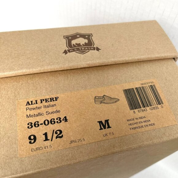 Trask Ali Perf Italian Metallic Suede Loafers NIB - Picture 12 of 14